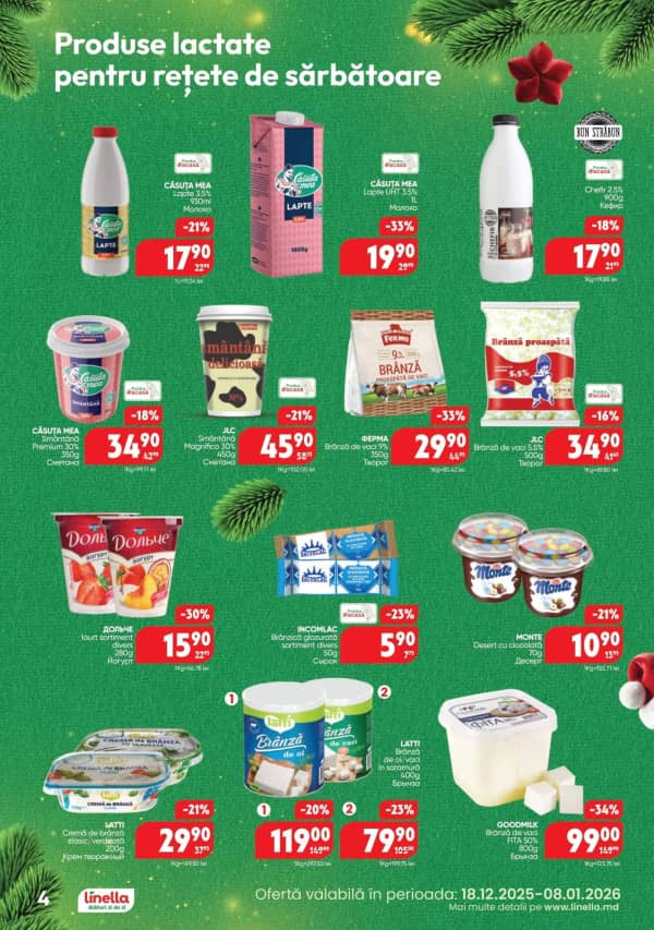 Cataloage Linella: Sărbători fericite! - 18-12-2025 - 08-01-2026.