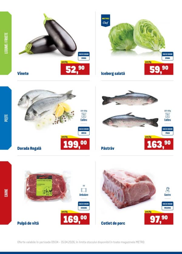 Cataloage Produse proaspete METRO (Nr. 15) - 09-04-2026 - 15-04-2026.