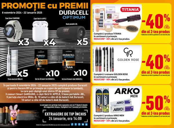 Cataloage Zolușca: Câștigă premii norocoase cu Duracell - 08-11-2024 - 11-12-2024.