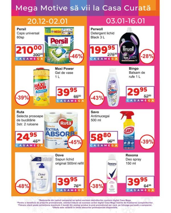 Cataloage Casa Curată: Reduceri de sărbători - 17-12-2025 - 13-01-2026.