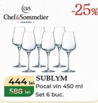 Chef & Sommelier SUBLYM Pocal vin 450 ml Set 6 buc.