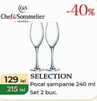 Chef & Sommelier SELECTION Pocal şampanie 240 ml Set 2 buc.