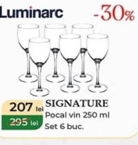 Luminarc SIGNATURE Pocal vin 250 ml Set 6 buc.