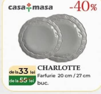 Casa masa Charlotte Тарелка 20 см / 27 см шт.
