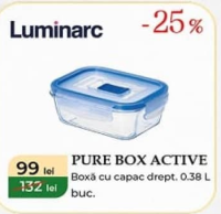 Luminarc PURE BOX ACTIVE Boxă cu capac drept. 0.38 L buc.