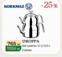 Korkmaz Droppa Набор чайников 1,1 л / 2,3 л 2 предмета