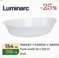 Luminarc SMART CUISINE CARINE Tavă ovală 32 x 20cm buc.