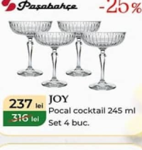 Paşabahçe JOY Pocal cocktail 245 ml Set 4 buc.