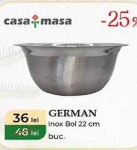 Casa Masa German Inox Bol 22 cm