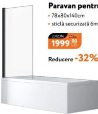 NANU Market Перегородка для ванны 78x80x140см