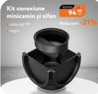 Комплект подключения для мини-камина и сифона, ПП, черный