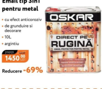 Oskar Эмаль 3в1 для металла серебристая 10л