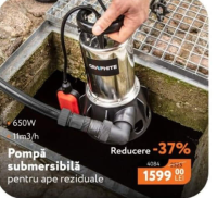 Graphite Погружной насос для сточных вод 650 Вт, 11 м3/ч