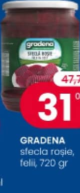 GRADENA sfeclă roșie felii 720 gr