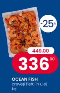 Ocean Fish creveți fierți în ulei, kg