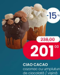 Ciao Cacao cozonac cu umplutură de ciocolată / vișină 420 gr
