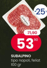 SUBALPINO наполи нарезка 100 г