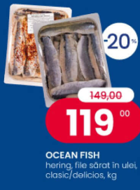 Ocean Fish hering, file sărat în ulei, clasic/delicios, kg