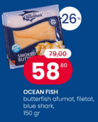 Ocean Fish butterfish afumat, filetat, blue shark, 150 gr