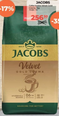 Jacobs Кофе в зернах Velvet Gold Crema 1кг