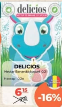 Delicios Нектар банан-клубника 0.2л