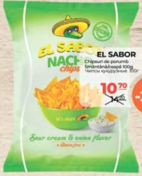 El Sabor Кукурузные чипсы Сметана/лук 100г