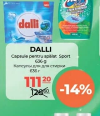 DALLI Capsule pentru spălat Sport 636 g