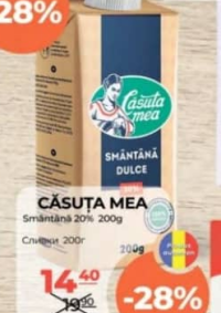 Căsuța Mea Smântână dulce 20% 200g