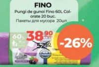 FINO Пакеты для мусора 60л 20шт.