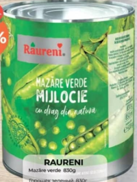 Raureni Горошек зеленый средний 830г