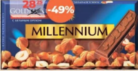 MILLENNIUM Ciocolată Gold cu lapte/alune 100g