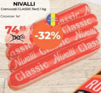 Nivalli Сосиски КЛАССИЧЕСКИЕ вареные 1 кг