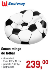 Bestway Scaun minge de fotbal 114*112*71cm