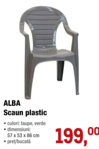 ALBA Scaun plastic 57 x 53 x 86 cm