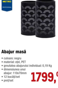 METRO Professional Абажур для стола 110 x 70 мм 12 шт/набор