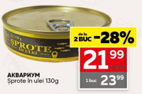 Аквариум Șprote în ulei 130g