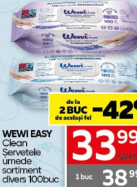Wewi Easy Clean Влажные салфетки в ассортименте 100шт