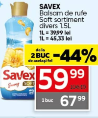 Savex Кондиционер для белья Soft в ассортименте 1.5л