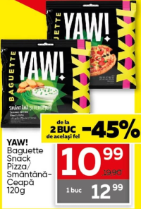 YAW! Багетные снеки Пицца/Сметана и лук 120г