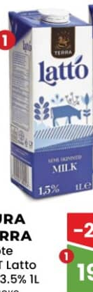 Dura Terra Lapte UHT Latto 1.5% 1L