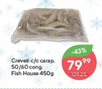 Fish House Креветки с/г в панцире 50/60 замороженные 450г