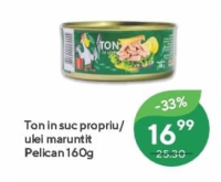 Pelican Тунец в собственном соку/в масле измельченный 160г