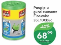 Fino Пакеты для мусора с ручками 35 л 100 шт