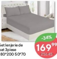 Set lenjerie de pat 3 piese 180*200 50*70
