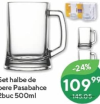 Pasabahce Set halbe de bere 2buc 500ml
