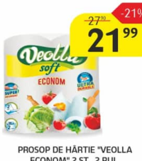 Veolla Econom Prosop de hârtie 2 st. 2 rul.