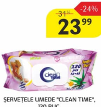 Clean Time Влажные салфетки 120 шт.