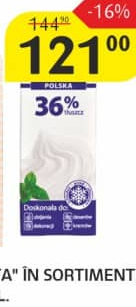 Mlekovita Frișcă Śmietanka Kuchmistrza 36% 1 L