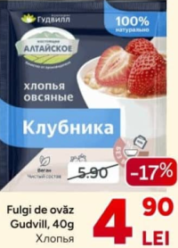 Gudvill Овсяные хлопья с клубникой 40г