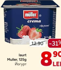 Muller Iaurt Crema Căpșuni, 125g